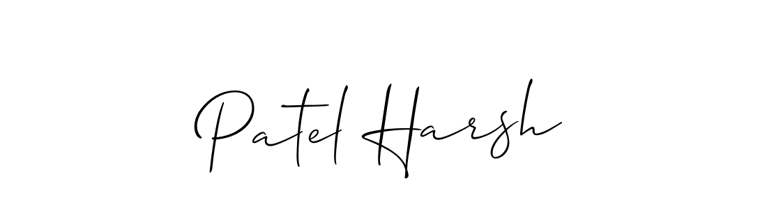 Allison_Script is a professional signature style that is perfect for those who want to add a touch of class to their signature. It is also a great choice for those who want to make their signature more unique. Get Patel Harsh name to fancy signature for free. Patel Harsh signature style 2 images and pictures png