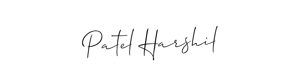 The best way (Allison_Script) to make a short signature is to pick only two or three words in your name. The name Patel Harshil include a total of six letters. For converting this name. Patel Harshil signature style 2 images and pictures png