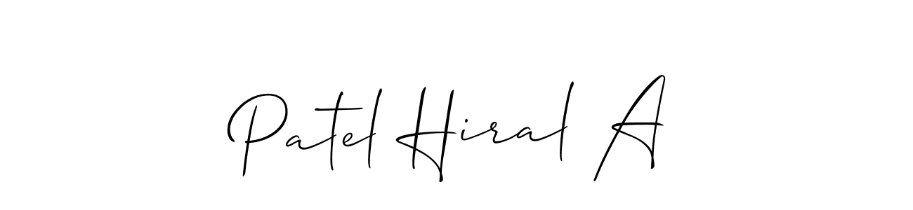 Create a beautiful signature design for name Patel Hiral A. With this signature (Allison_Script) fonts, you can make a handwritten signature for free. Patel Hiral A signature style 2 images and pictures png