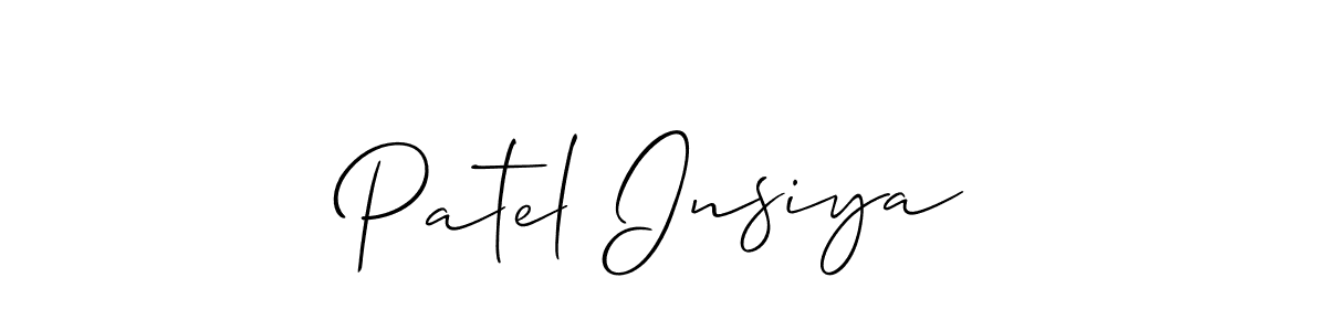 Design your own signature with our free online signature maker. With this signature software, you can create a handwritten (Allison_Script) signature for name Patel Insiya. Patel Insiya signature style 2 images and pictures png