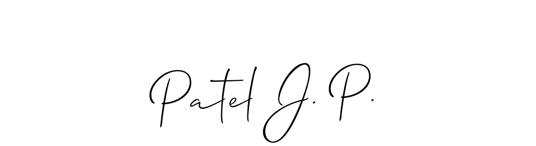 You should practise on your own different ways (Allison_Script) to write your name (Patel J. P.) in signature. don't let someone else do it for you. Patel J. P. signature style 2 images and pictures png