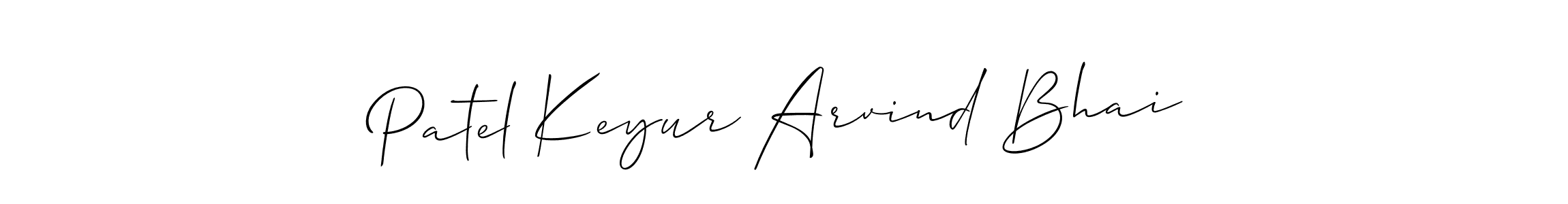 Allison_Script is a professional signature style that is perfect for those who want to add a touch of class to their signature. It is also a great choice for those who want to make their signature more unique. Get Patel Keyur Arvind Bhai name to fancy signature for free. Patel Keyur Arvind Bhai signature style 2 images and pictures png