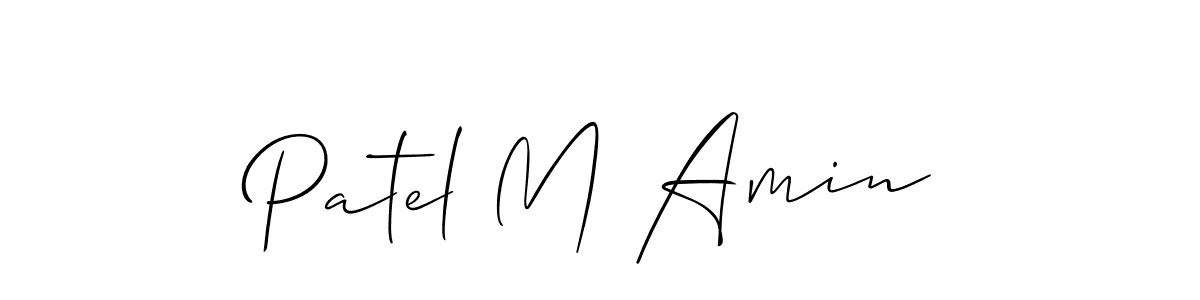 How to make Patel M Amin name signature. Use Allison_Script style for creating short signs online. This is the latest handwritten sign. Patel M Amin signature style 2 images and pictures png