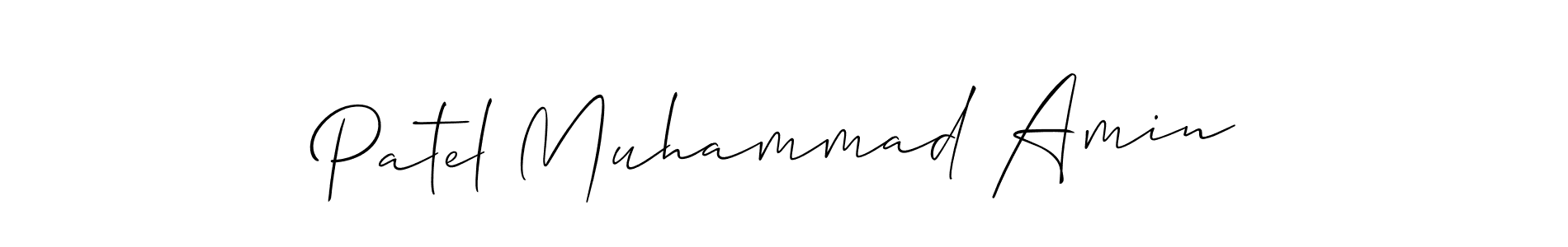 How to make Patel Muhammad Amin name signature. Use Allison_Script style for creating short signs online. This is the latest handwritten sign. Patel Muhammad Amin signature style 2 images and pictures png