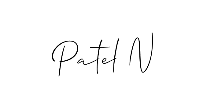 The best way (Allison_Script) to make a short signature is to pick only two or three words in your name. The name Patel N include a total of six letters. For converting this name. Patel N signature style 2 images and pictures png