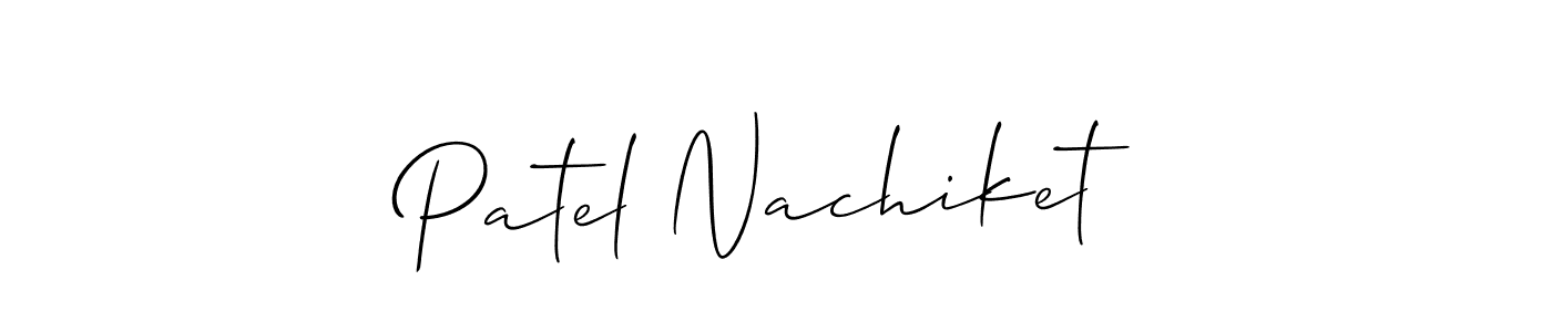 It looks lik you need a new signature style for name Patel Nachiket. Design unique handwritten (Allison_Script) signature with our free signature maker in just a few clicks. Patel Nachiket signature style 2 images and pictures png