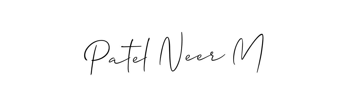 Design your own signature with our free online signature maker. With this signature software, you can create a handwritten (Allison_Script) signature for name Patel Neer M. Patel Neer M signature style 2 images and pictures png