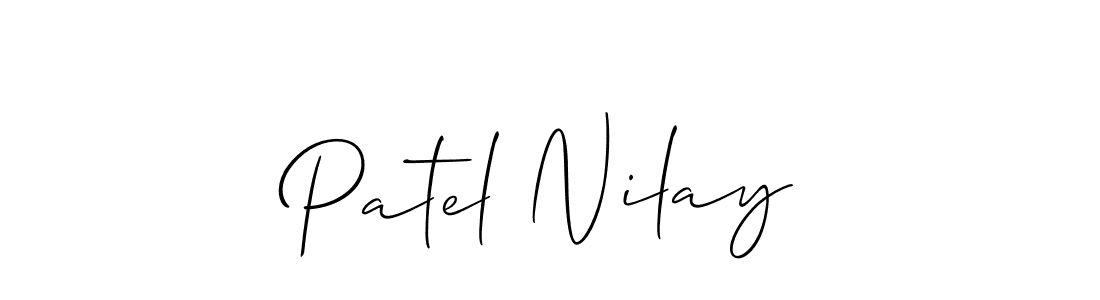 Also we have Patel Nilay name is the best signature style. Create professional handwritten signature collection using Allison_Script autograph style. Patel Nilay signature style 2 images and pictures png