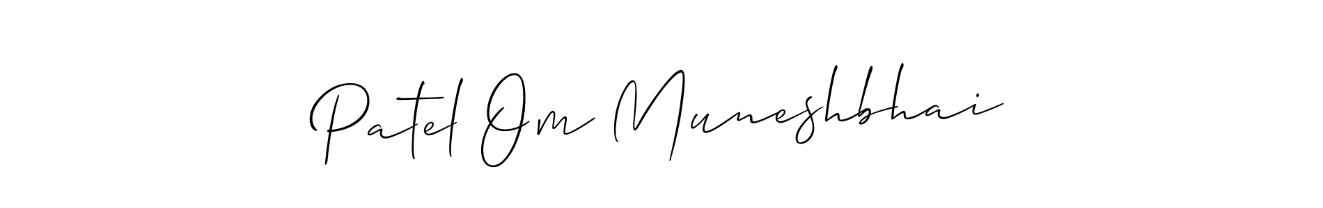 Similarly Allison_Script is the best handwritten signature design. Signature creator online .You can use it as an online autograph creator for name Patel Om Muneshbhai. Patel Om Muneshbhai signature style 2 images and pictures png