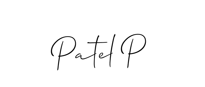 Similarly Allison_Script is the best handwritten signature design. Signature creator online .You can use it as an online autograph creator for name Patel P. Patel P signature style 2 images and pictures png