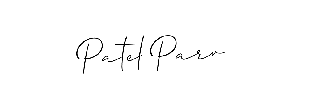 Make a beautiful signature design for name Patel Parv. With this signature (Allison_Script) style, you can create a handwritten signature for free. Patel Parv signature style 2 images and pictures png