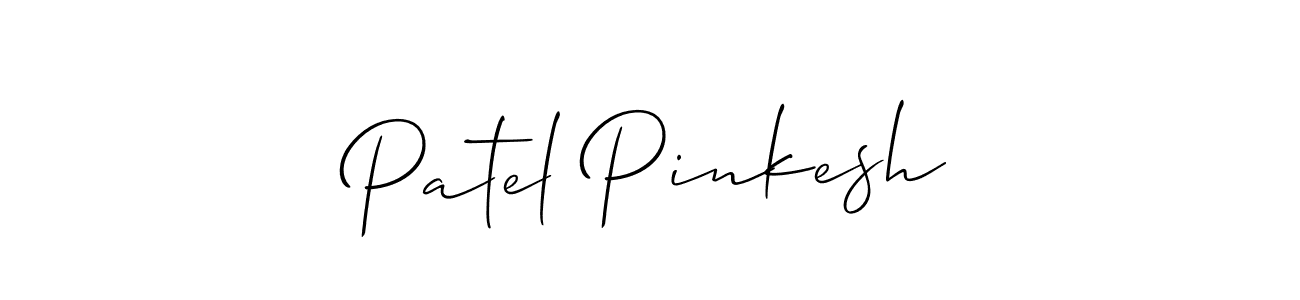 Allison_Script is a professional signature style that is perfect for those who want to add a touch of class to their signature. It is also a great choice for those who want to make their signature more unique. Get Patel Pinkesh name to fancy signature for free. Patel Pinkesh signature style 2 images and pictures png