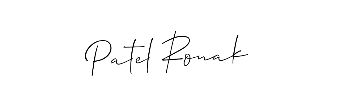 Design your own signature with our free online signature maker. With this signature software, you can create a handwritten (Allison_Script) signature for name Patel Ronak. Patel Ronak signature style 2 images and pictures png