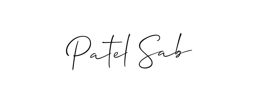 if you are searching for the best signature style for your name Patel Sab. so please give up your signature search. here we have designed multiple signature styles  using Allison_Script. Patel Sab signature style 2 images and pictures png