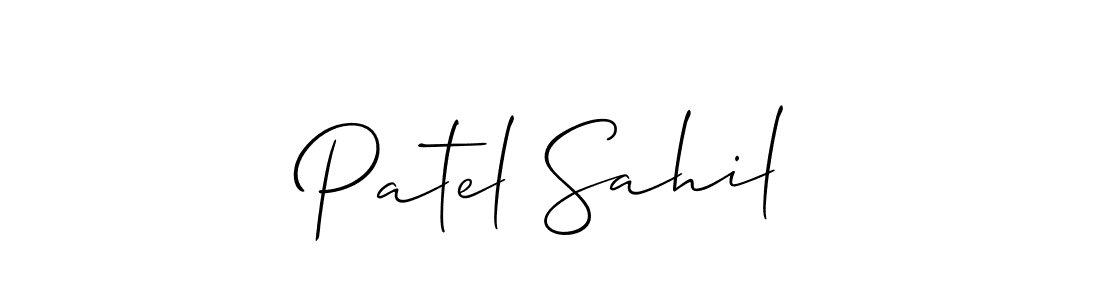 How to Draw Patel Sahil signature style? Allison_Script is a latest design signature styles for name Patel Sahil. Patel Sahil signature style 2 images and pictures png