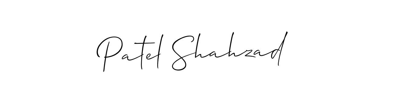 Design your own signature with our free online signature maker. With this signature software, you can create a handwritten (Allison_Script) signature for name Patel Shahzad. Patel Shahzad signature style 2 images and pictures png