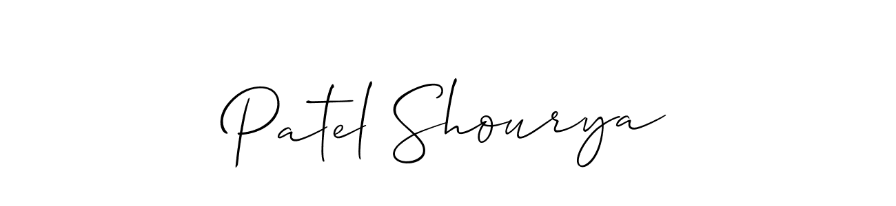 Allison_Script is a professional signature style that is perfect for those who want to add a touch of class to their signature. It is also a great choice for those who want to make their signature more unique. Get Patel Shourya name to fancy signature for free. Patel Shourya signature style 2 images and pictures png
