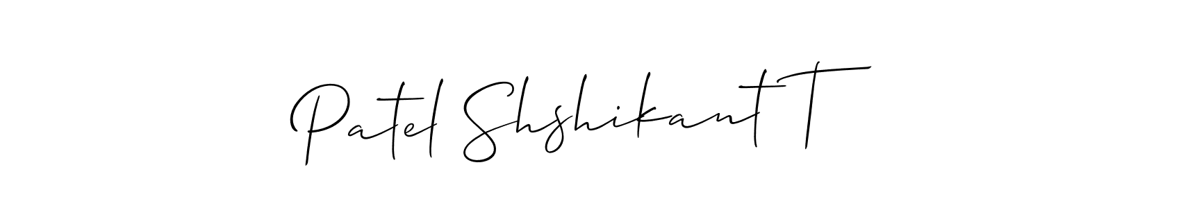 This is the best signature style for the Patel Shshikant T name. Also you like these signature font (Allison_Script). Mix name signature. Patel Shshikant T signature style 2 images and pictures png