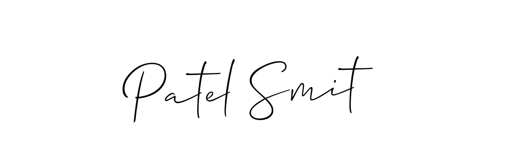 Also You can easily find your signature by using the search form. We will create Patel Smit name handwritten signature images for you free of cost using Allison_Script sign style. Patel Smit signature style 2 images and pictures png