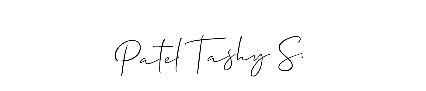 Use a signature maker to create a handwritten signature online. With this signature software, you can design (Allison_Script) your own signature for name Patel Tashy S.. Patel Tashy S. signature style 2 images and pictures png