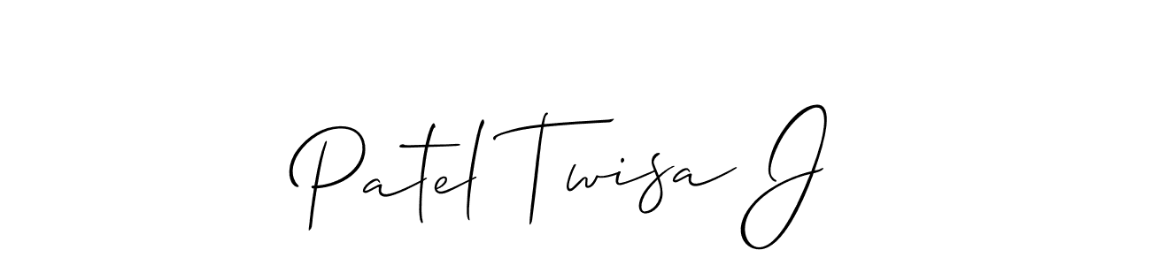 Use a signature maker to create a handwritten signature online. With this signature software, you can design (Allison_Script) your own signature for name Patel Twisa J. Patel Twisa J signature style 2 images and pictures png