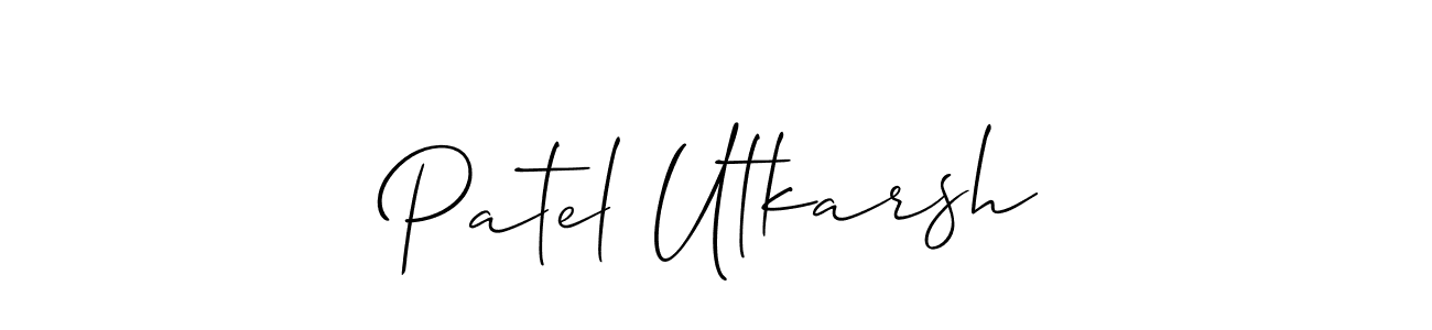 Also You can easily find your signature by using the search form. We will create Patel Utkarsh name handwritten signature images for you free of cost using Allison_Script sign style. Patel Utkarsh signature style 2 images and pictures png