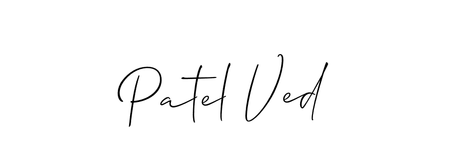 Best and Professional Signature Style for Patel Ved. Allison_Script Best Signature Style Collection. Patel Ved signature style 2 images and pictures png