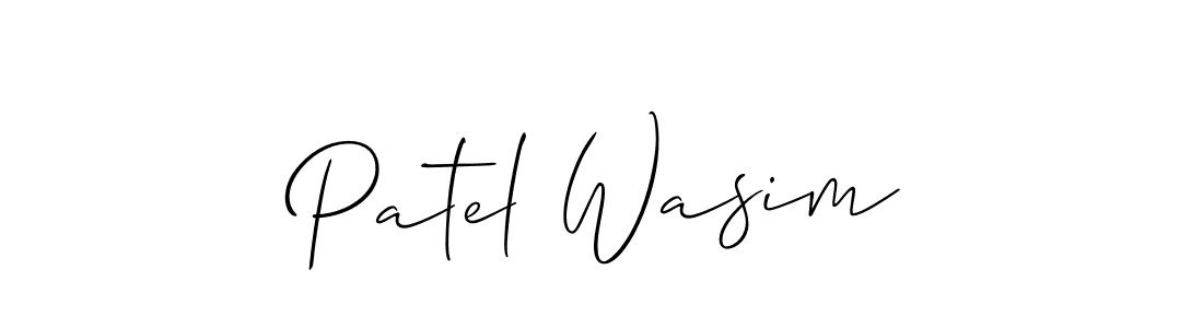 How to make Patel Wasim name signature. Use Allison_Script style for creating short signs online. This is the latest handwritten sign. Patel Wasim signature style 2 images and pictures png