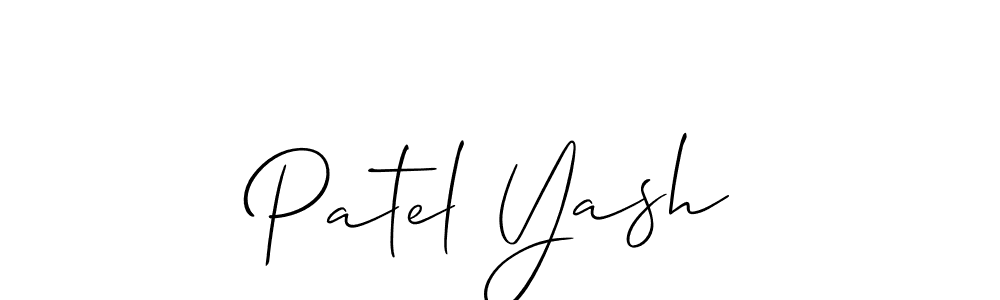 Patel Yash stylish signature style. Best Handwritten Sign (Allison_Script) for my name. Handwritten Signature Collection Ideas for my name Patel Yash. Patel Yash signature style 2 images and pictures png