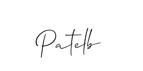 Design your own signature with our free online signature maker. With this signature software, you can create a handwritten (Allison_Script) signature for name Patelb. Patelb signature style 2 images and pictures png