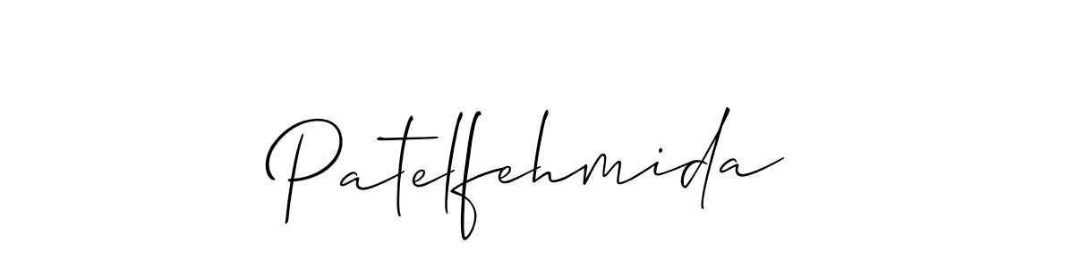 Similarly Allison_Script is the best handwritten signature design. Signature creator online .You can use it as an online autograph creator for name Patelfehmida. Patelfehmida signature style 2 images and pictures png