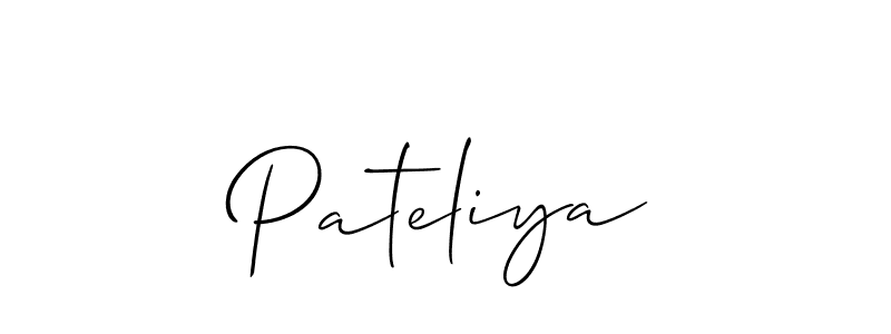It looks lik you need a new signature style for name Pateliya. Design unique handwritten (Allison_Script) signature with our free signature maker in just a few clicks. Pateliya signature style 2 images and pictures png