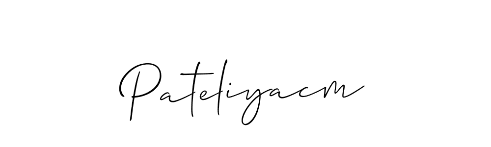 Make a short Pateliyacm signature style. Manage your documents anywhere anytime using Allison_Script. Create and add eSignatures, submit forms, share and send files easily. Pateliyacm signature style 2 images and pictures png
