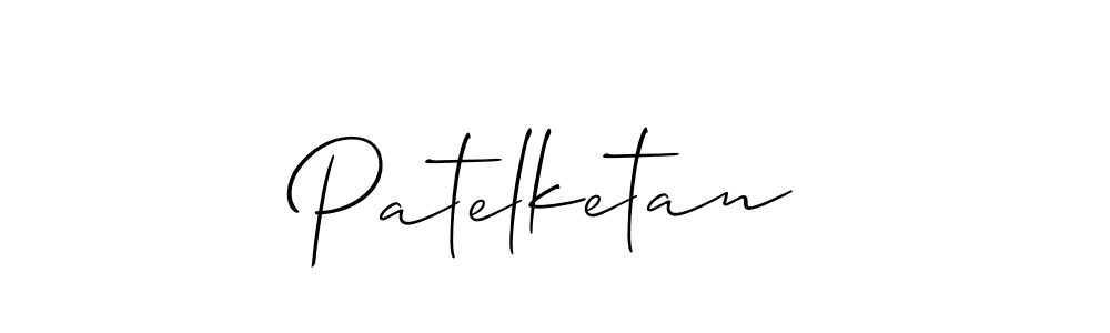 The best way (Allison_Script) to make a short signature is to pick only two or three words in your name. The name Patelketan include a total of six letters. For converting this name. Patelketan signature style 2 images and pictures png