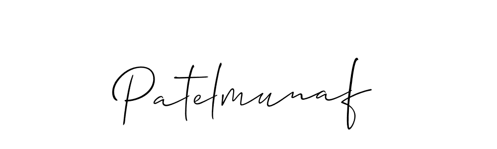 The best way (Allison_Script) to make a short signature is to pick only two or three words in your name. The name Patelmunaf include a total of six letters. For converting this name. Patelmunaf signature style 2 images and pictures png