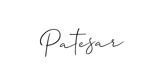 Design your own signature with our free online signature maker. With this signature software, you can create a handwritten (Allison_Script) signature for name Patesar. Patesar signature style 2 images and pictures png