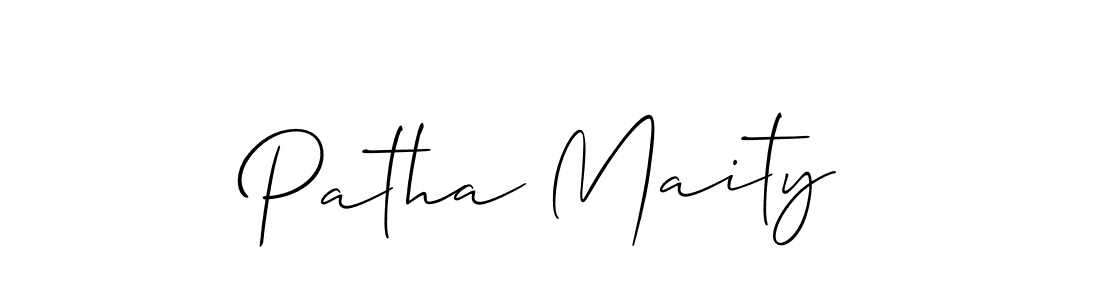 Patha Maity stylish signature style. Best Handwritten Sign (Allison_Script) for my name. Handwritten Signature Collection Ideas for my name Patha Maity. Patha Maity signature style 2 images and pictures png