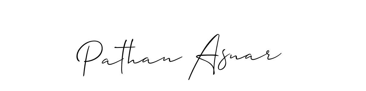 How to make Pathan Asnar signature? Allison_Script is a professional autograph style. Create handwritten signature for Pathan Asnar name. Pathan Asnar signature style 2 images and pictures png