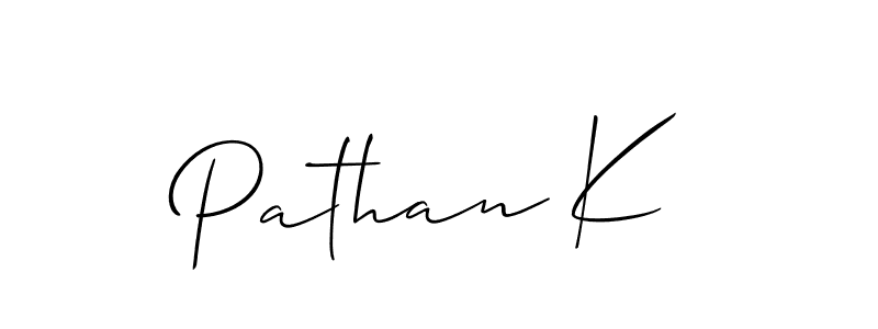 Design your own signature with our free online signature maker. With this signature software, you can create a handwritten (Allison_Script) signature for name Pathan K. Pathan K signature style 2 images and pictures png