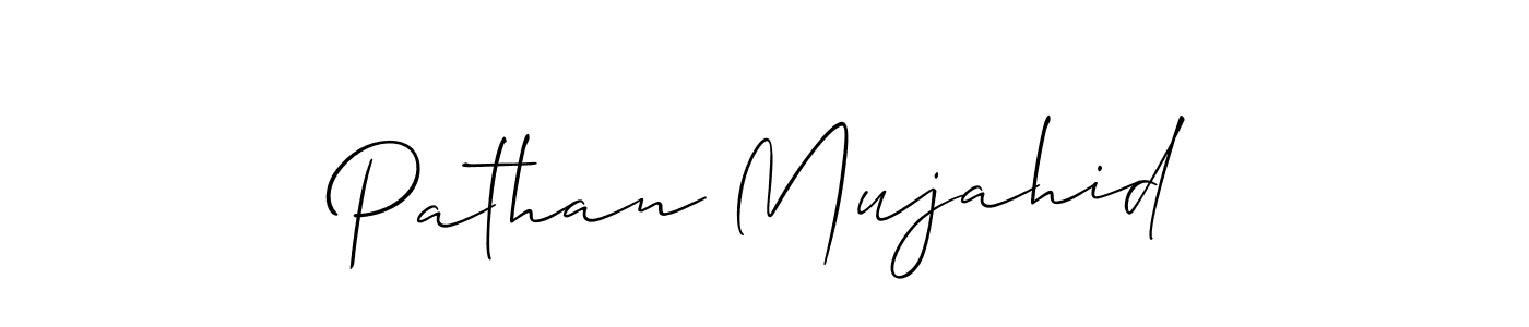 How to Draw Pathan Mujahid signature style? Allison_Script is a latest design signature styles for name Pathan Mujahid. Pathan Mujahid signature style 2 images and pictures png