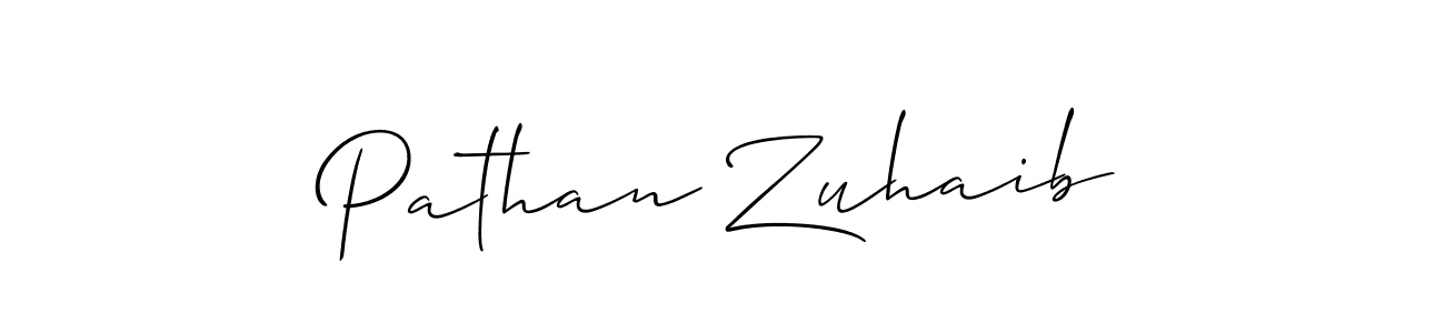 Design your own signature with our free online signature maker. With this signature software, you can create a handwritten (Allison_Script) signature for name Pathan Zuhaib. Pathan Zuhaib signature style 2 images and pictures png