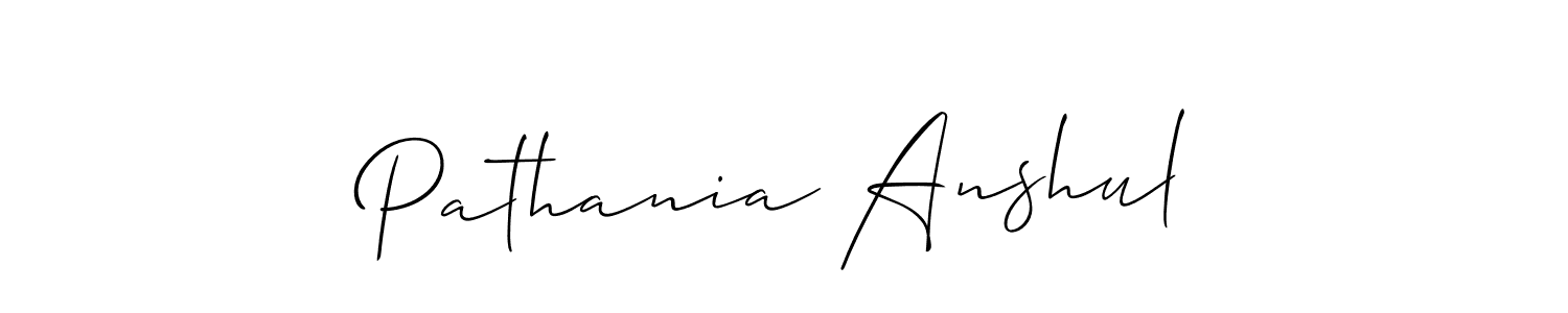 Make a short Pathania Anshul signature style. Manage your documents anywhere anytime using Allison_Script. Create and add eSignatures, submit forms, share and send files easily. Pathania Anshul signature style 2 images and pictures png