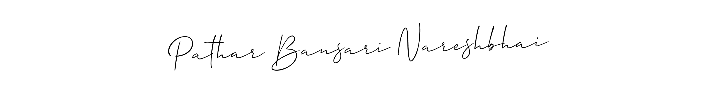 It looks lik you need a new signature style for name Pathar Bansari Nareshbhai. Design unique handwritten (Allison_Script) signature with our free signature maker in just a few clicks. Pathar Bansari Nareshbhai signature style 2 images and pictures png