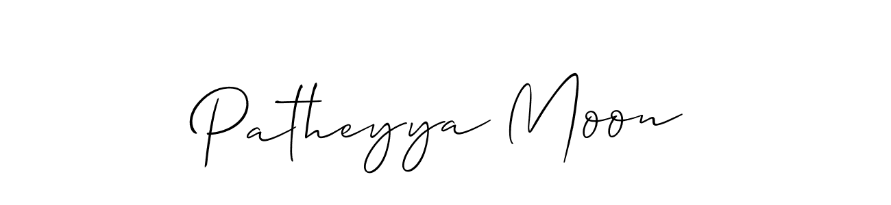 Create a beautiful signature design for name Patheyya Moon. With this signature (Allison_Script) fonts, you can make a handwritten signature for free. Patheyya Moon signature style 2 images and pictures png