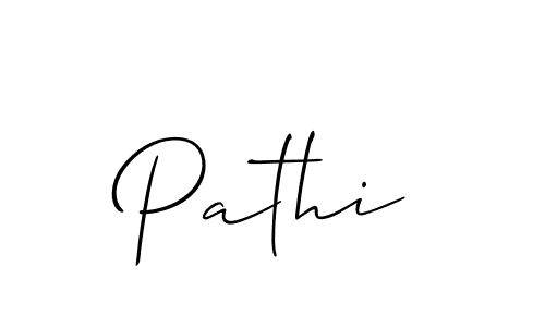 How to make Pathi signature? Allison_Script is a professional autograph style. Create handwritten signature for Pathi name. Pathi signature style 2 images and pictures png