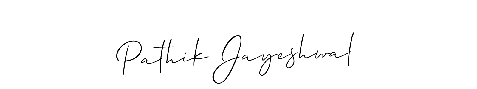 Similarly Allison_Script is the best handwritten signature design. Signature creator online .You can use it as an online autograph creator for name Pathik Jayeshwal. Pathik Jayeshwal signature style 2 images and pictures png