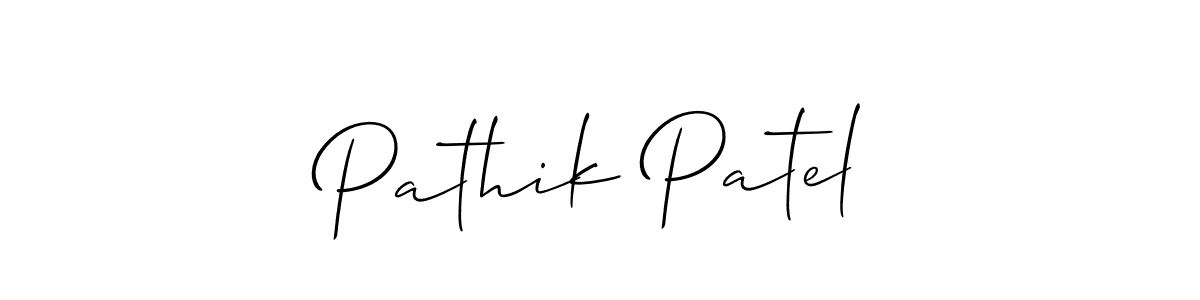 This is the best signature style for the Pathik Patel name. Also you like these signature font (Allison_Script). Mix name signature. Pathik Patel signature style 2 images and pictures png
