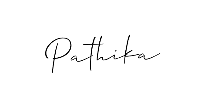 Design your own signature with our free online signature maker. With this signature software, you can create a handwritten (Allison_Script) signature for name Pathika. Pathika signature style 2 images and pictures png