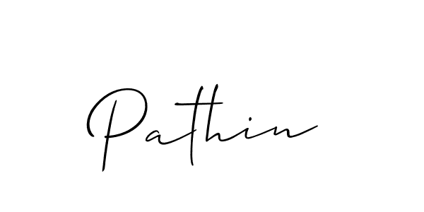 How to make Pathin signature? Allison_Script is a professional autograph style. Create handwritten signature for Pathin name. Pathin signature style 2 images and pictures png