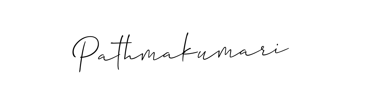 Pathmakumari stylish signature style. Best Handwritten Sign (Allison_Script) for my name. Handwritten Signature Collection Ideas for my name Pathmakumari. Pathmakumari signature style 2 images and pictures png